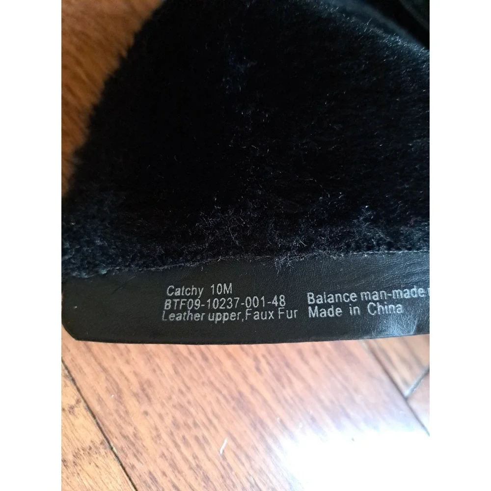 Baretraps Women's Catchy Tall Boots  10 M Black Suede Leather Faux Fur Lining